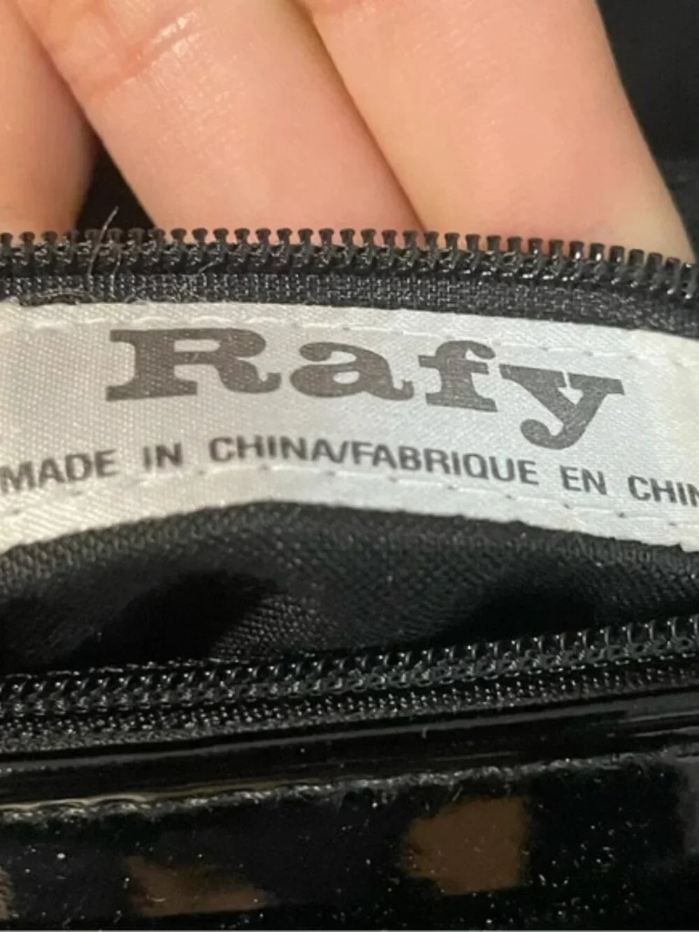Rafy Black Patent Leather Crossbody Bag with  Gold Bow Detail